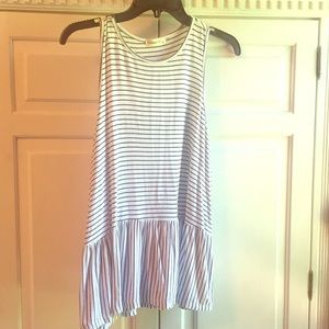 Black and white striped peplum top!